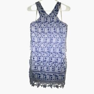 Gianni Bini Womens Blue Eyelet Halter Dress Size Medium